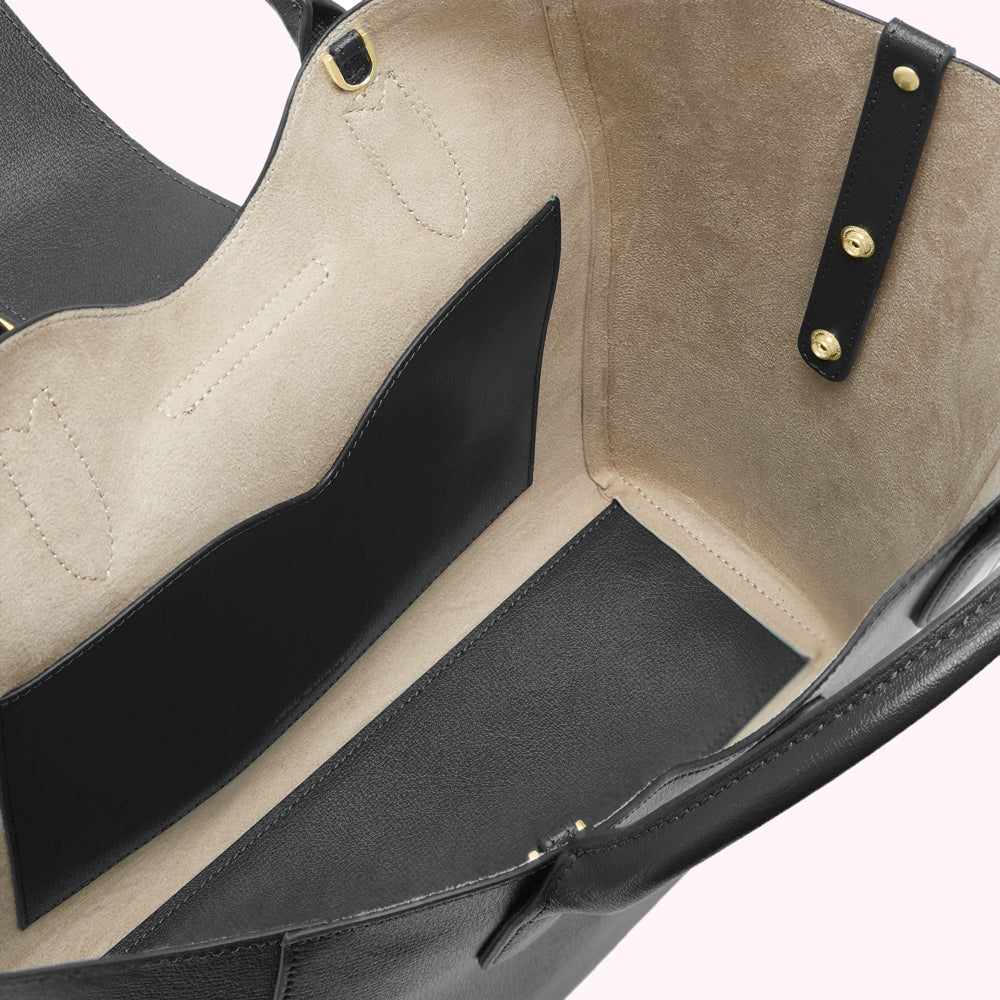 BLACK LEATHER LUELLA HANDBAG - Image 2