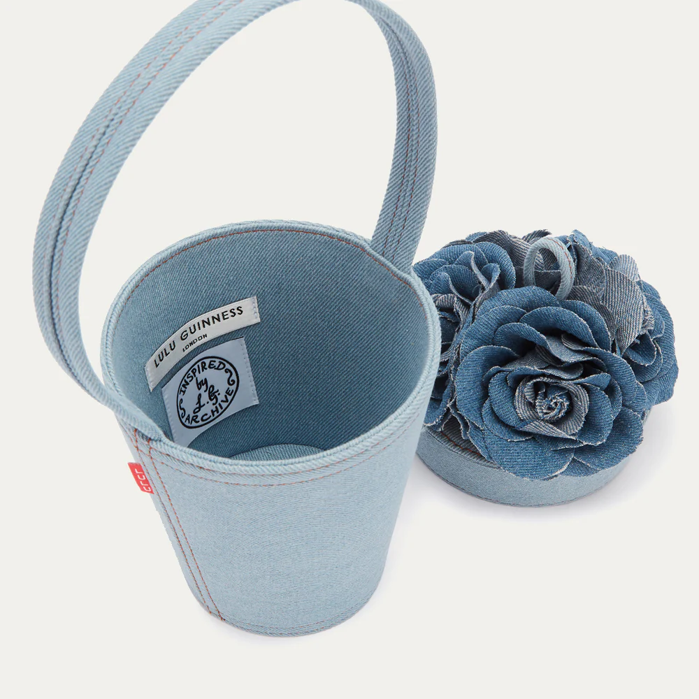 DENIM ROSE BASKET BAG - Image 2
