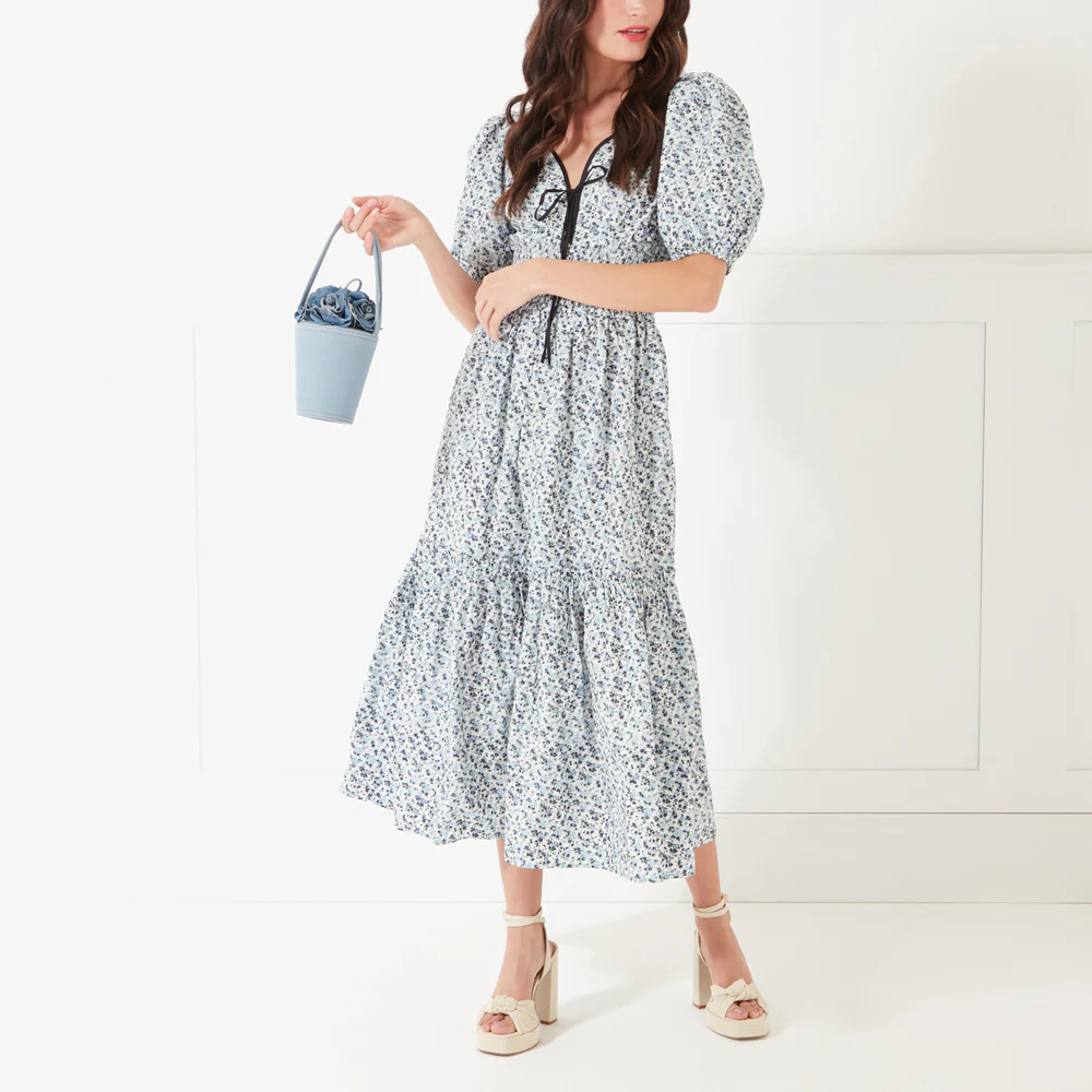 DENIM ROSE BASKET BAG - Image 4