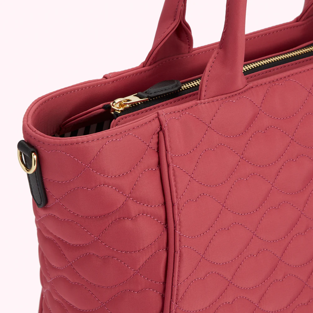 DUSTY PINK QUILTED LIPS CARLY TOTE BAG - Image 6