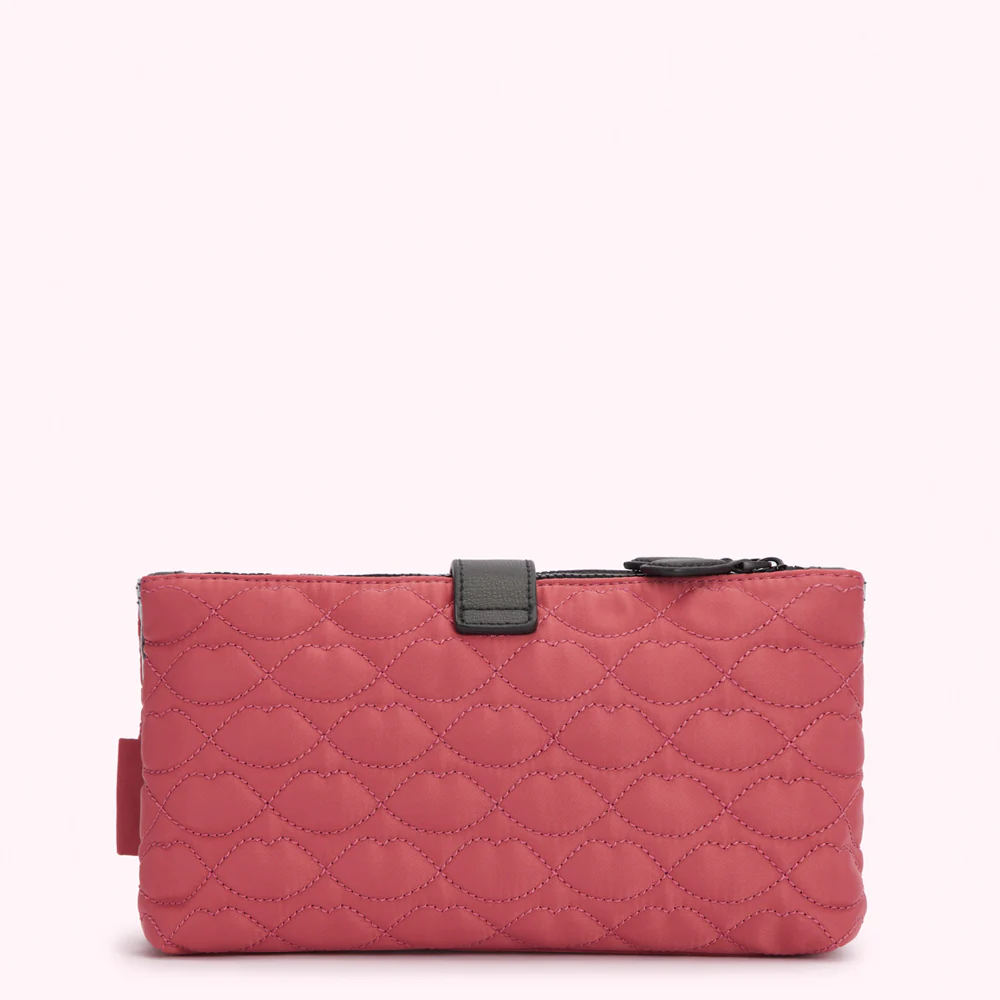 DUSTY PINK QUILTED LIPS DOUBLE MAKEUP BAG - Image 2