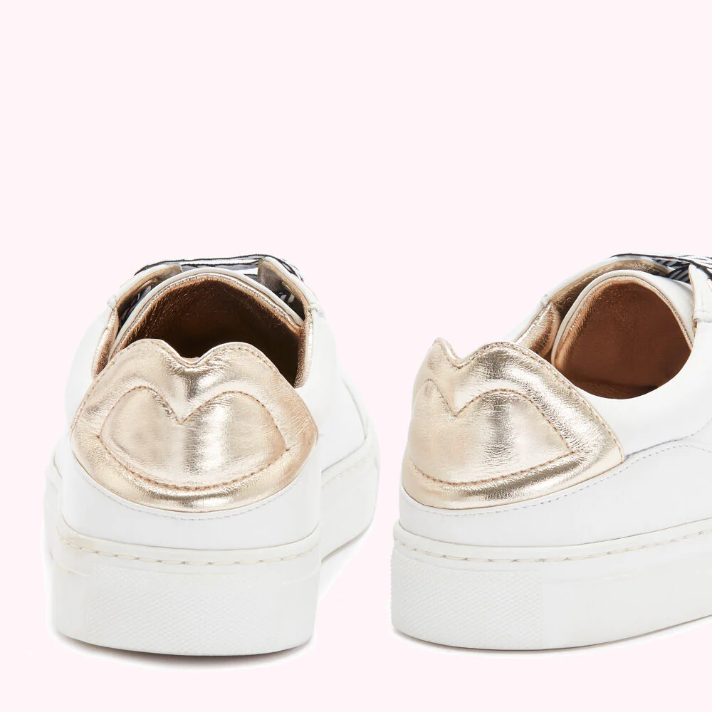 CHALK AND GOLD LEATHER LIPS NATASHA TRAINERS - Image 3