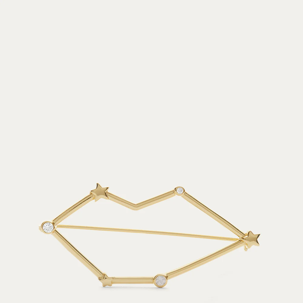 14K GOLD PLATED LIP CONSTELLATION BROOCH