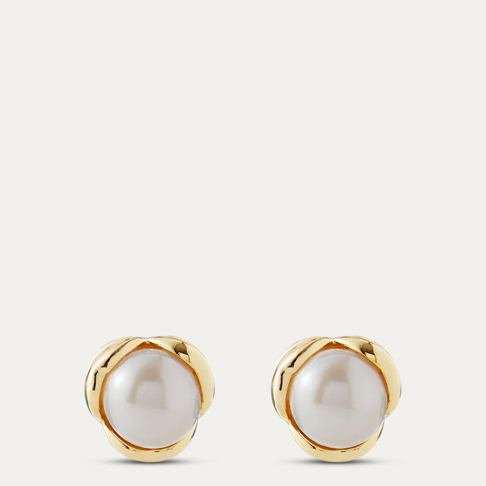 14K GOLD PLATED LUCIA LIP STUD EARRINGS