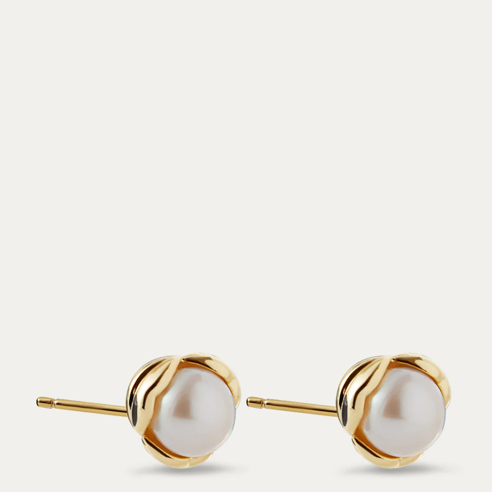 14K GOLD PLATED LUCIA LIP STUD EARRINGS - Image 3