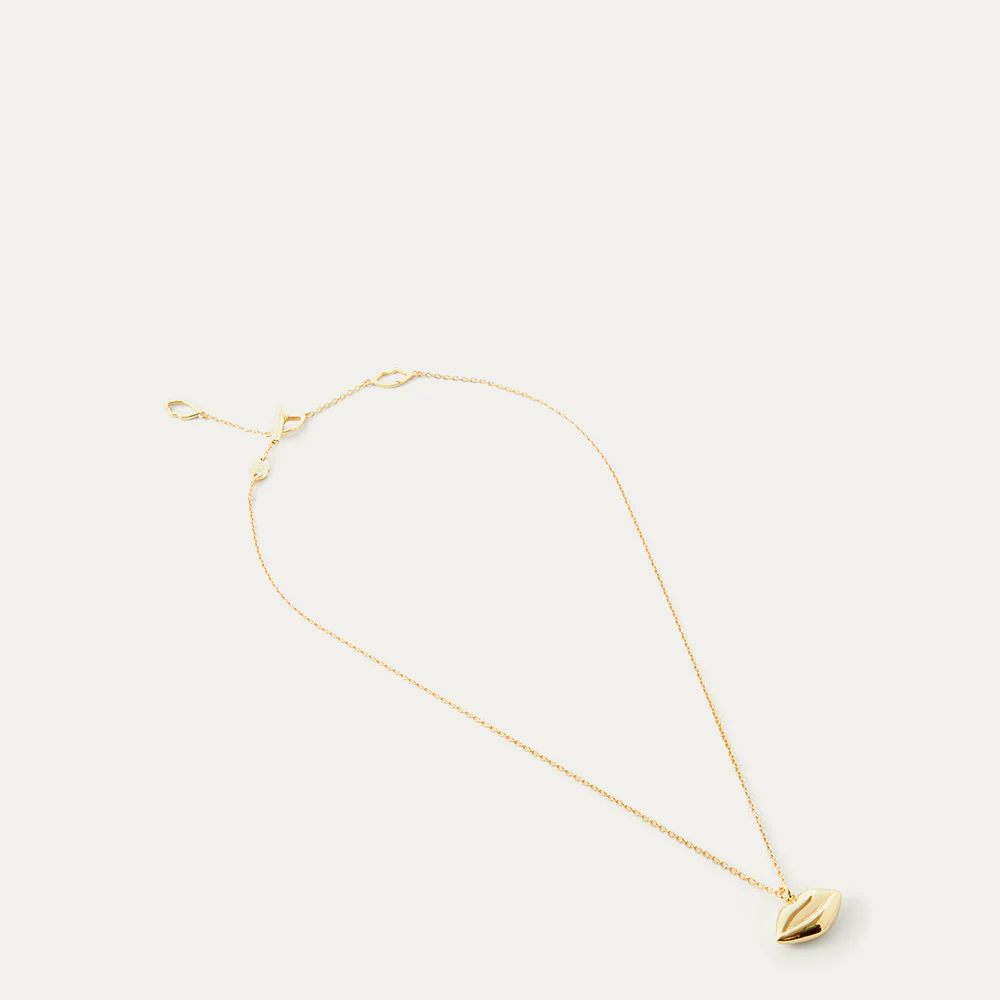 14K GOLD PLATED LUNA LIP PENDANT NECKLACE - Image 3