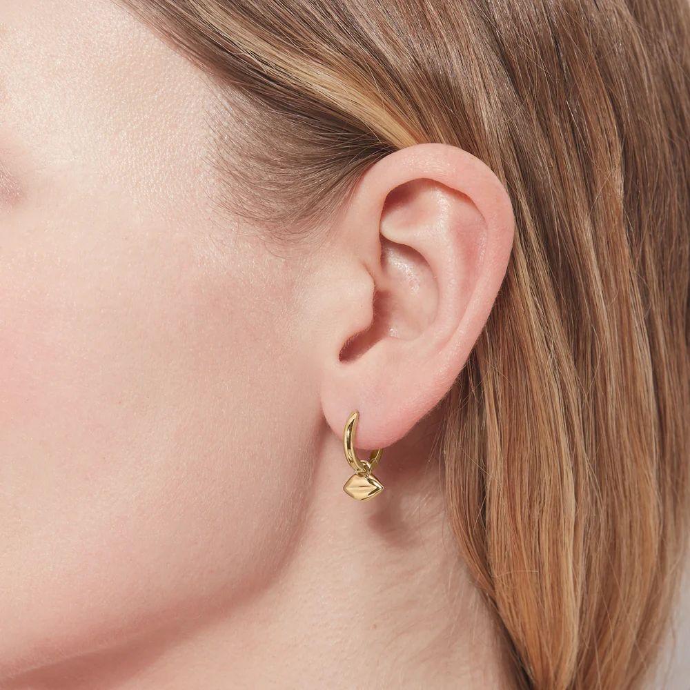 14K GOLD PLATED LUNA LIP SMALL HOOP EARRINGS
