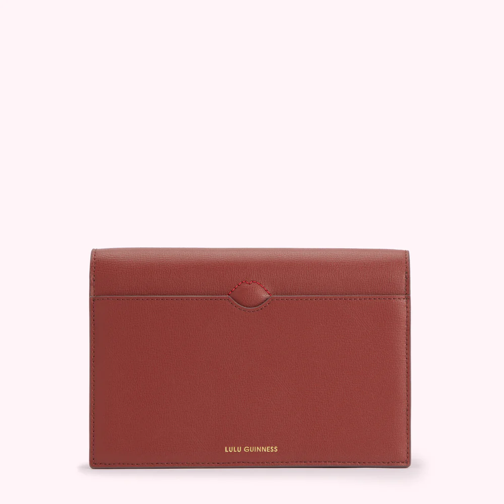 HENNA TEXTURED LEATHER RUDY CLUTCH BAG - Image 2
