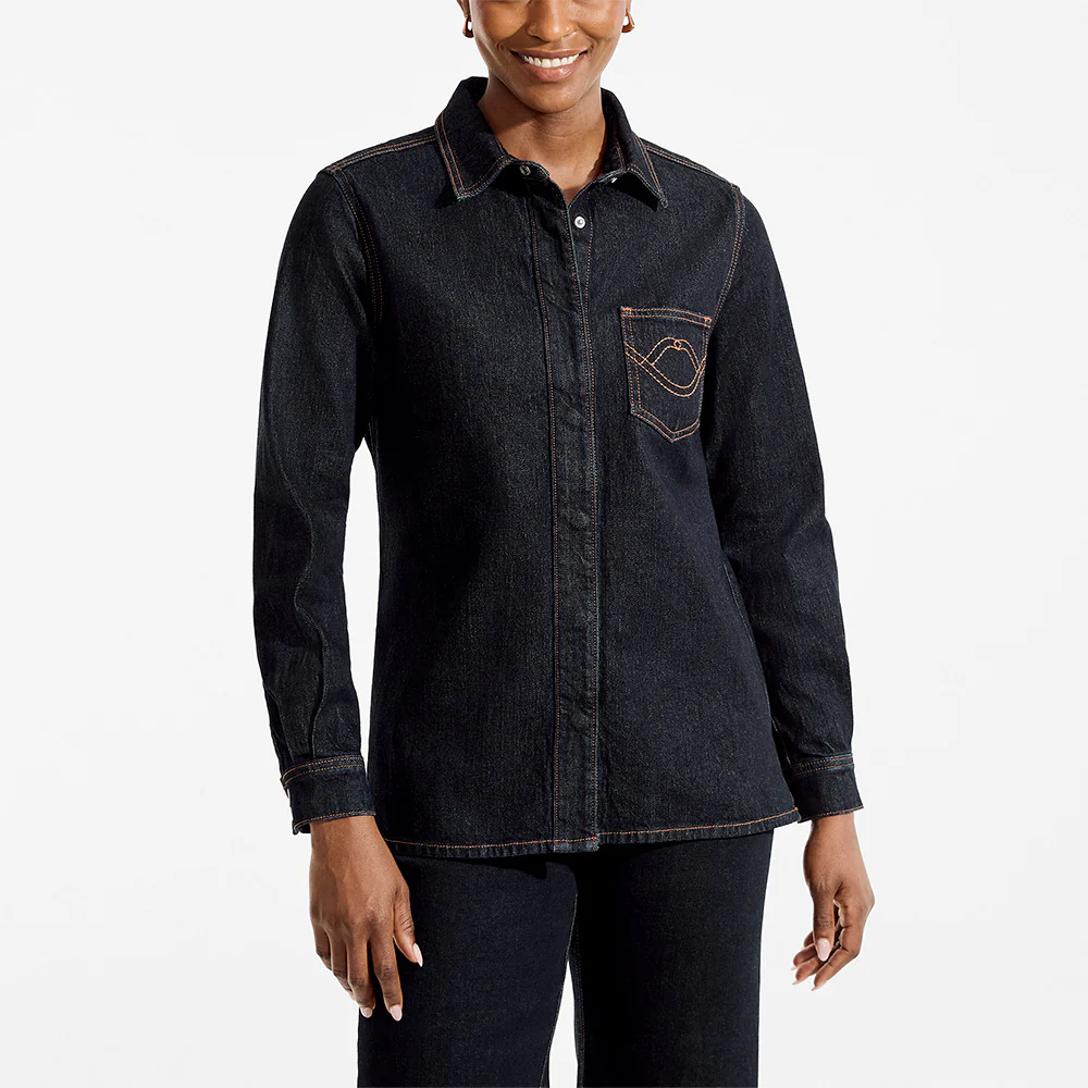 INDIGO DENIM LIP POCKET SHIRT - Image 3