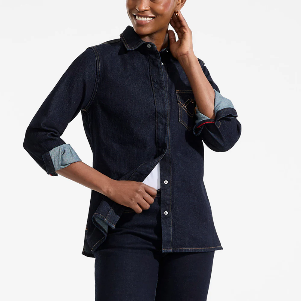 INDIGO DENIM LIP POCKET SHIRT - Image 4