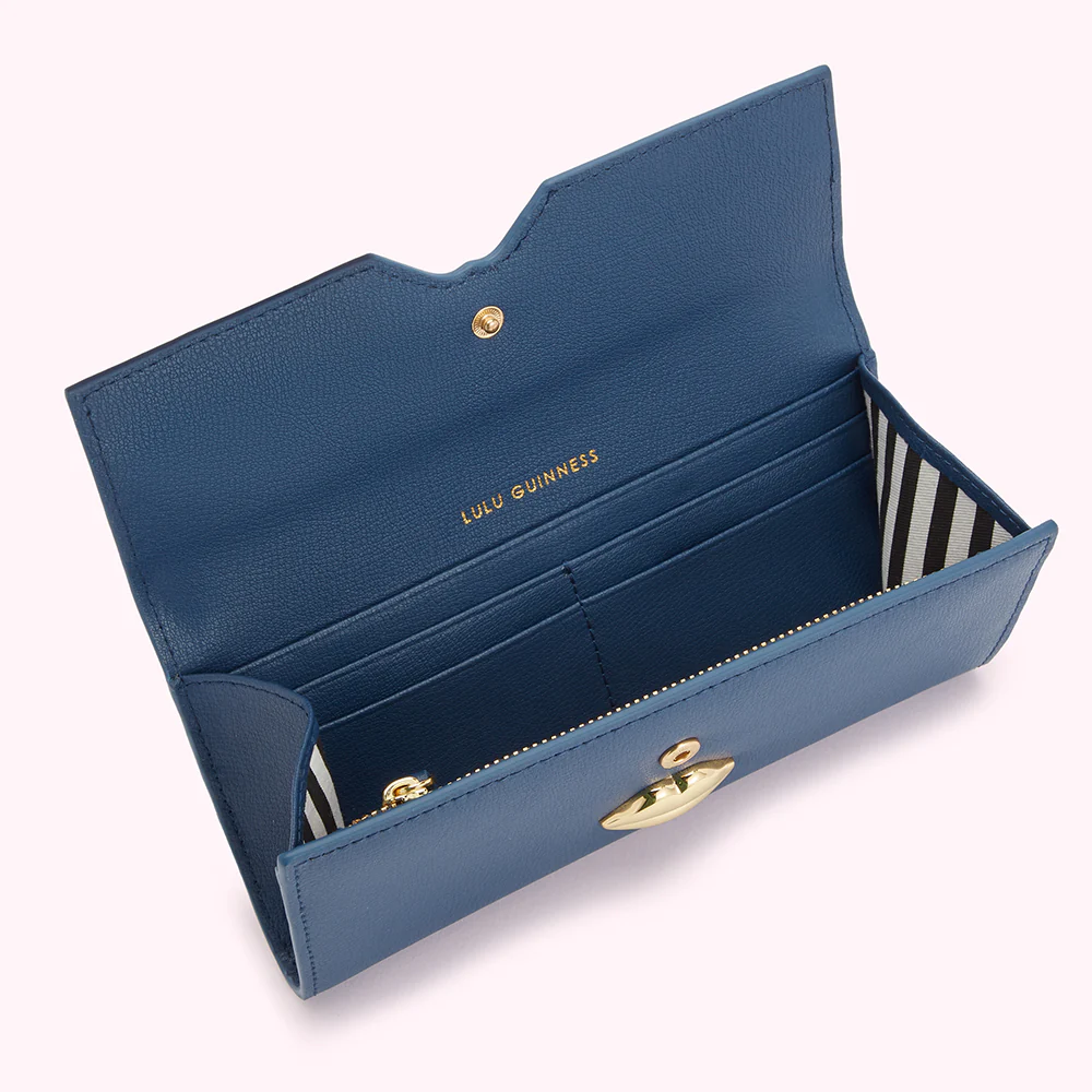 INDIGO LEATHER SOLID LIP CORA WALLET - Image 4