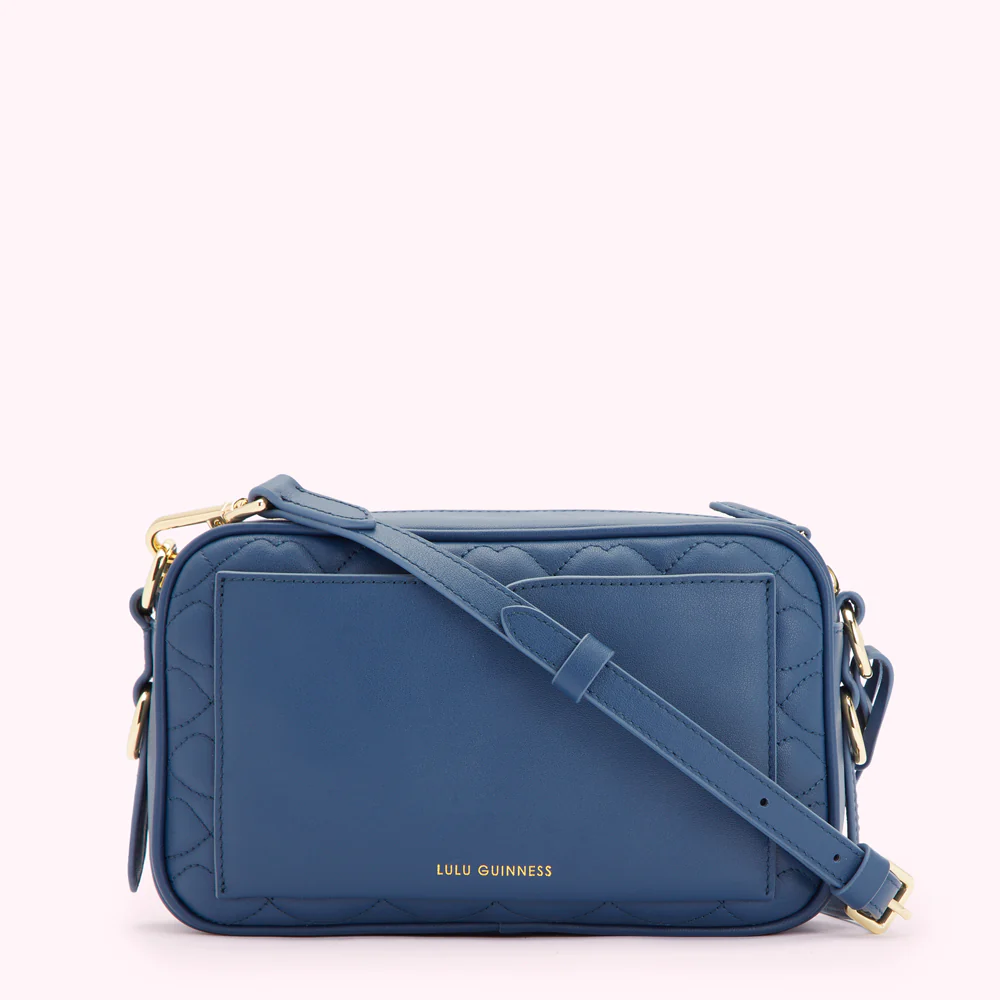 INDIGO QUILTED LIP ASHLEY LEATHER CROSSBODY BAG - Image 2