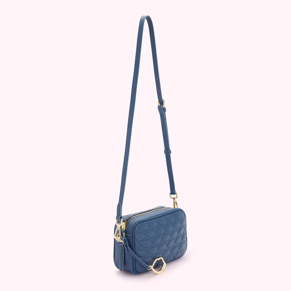 INDIGO QUILTED LIP ASHLEY LEATHER CROSSBODY BAG - Image 3