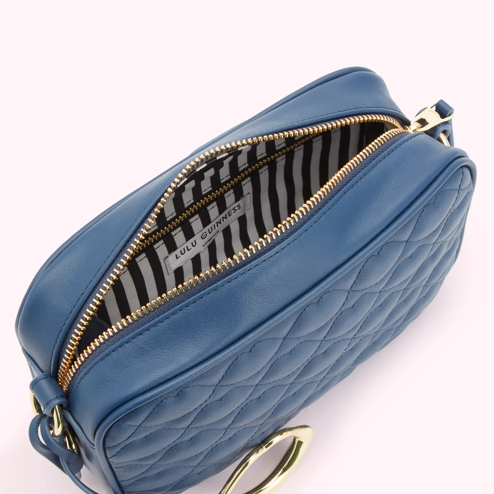 INDIGO QUILTED LIP ASHLEY LEATHER CROSSBODY BAG - Image 4