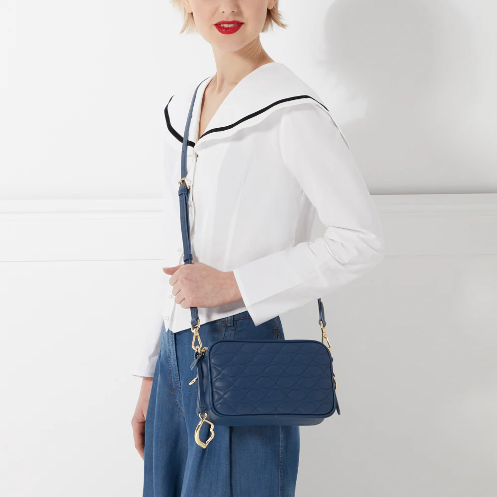 INDIGO QUILTED LIP ASHLEY LEATHER CROSSBODY BAG - Image 7