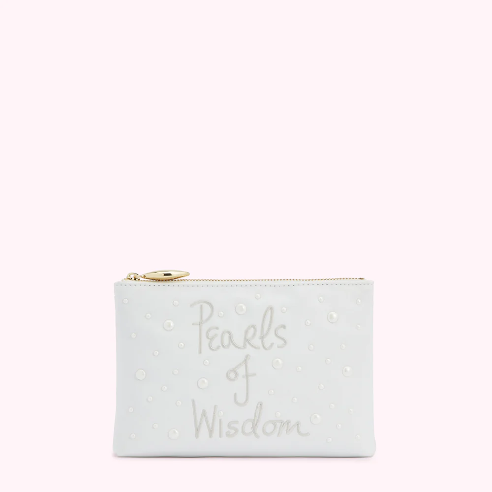 PEARL PEARLS OF WISDOM TOP ZIP POUCH