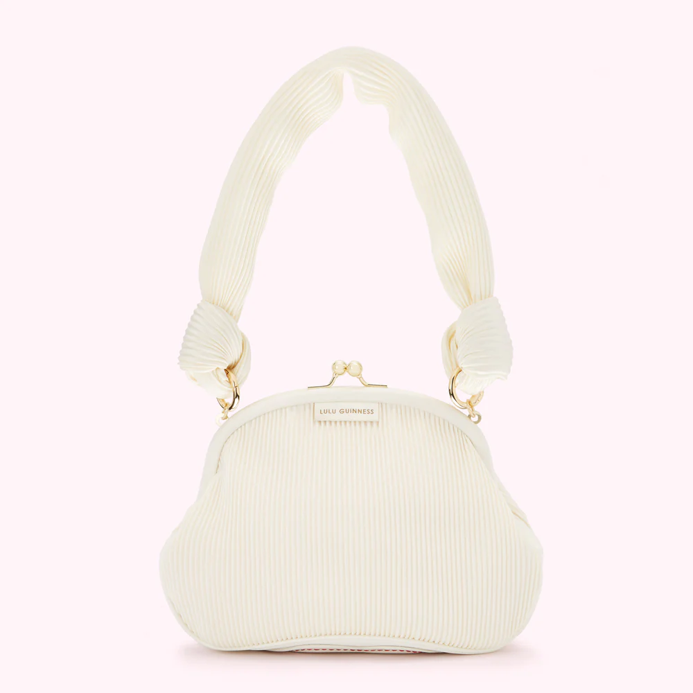 PEARL SATIN PLISSE LOIS CLUTCH - Image 2