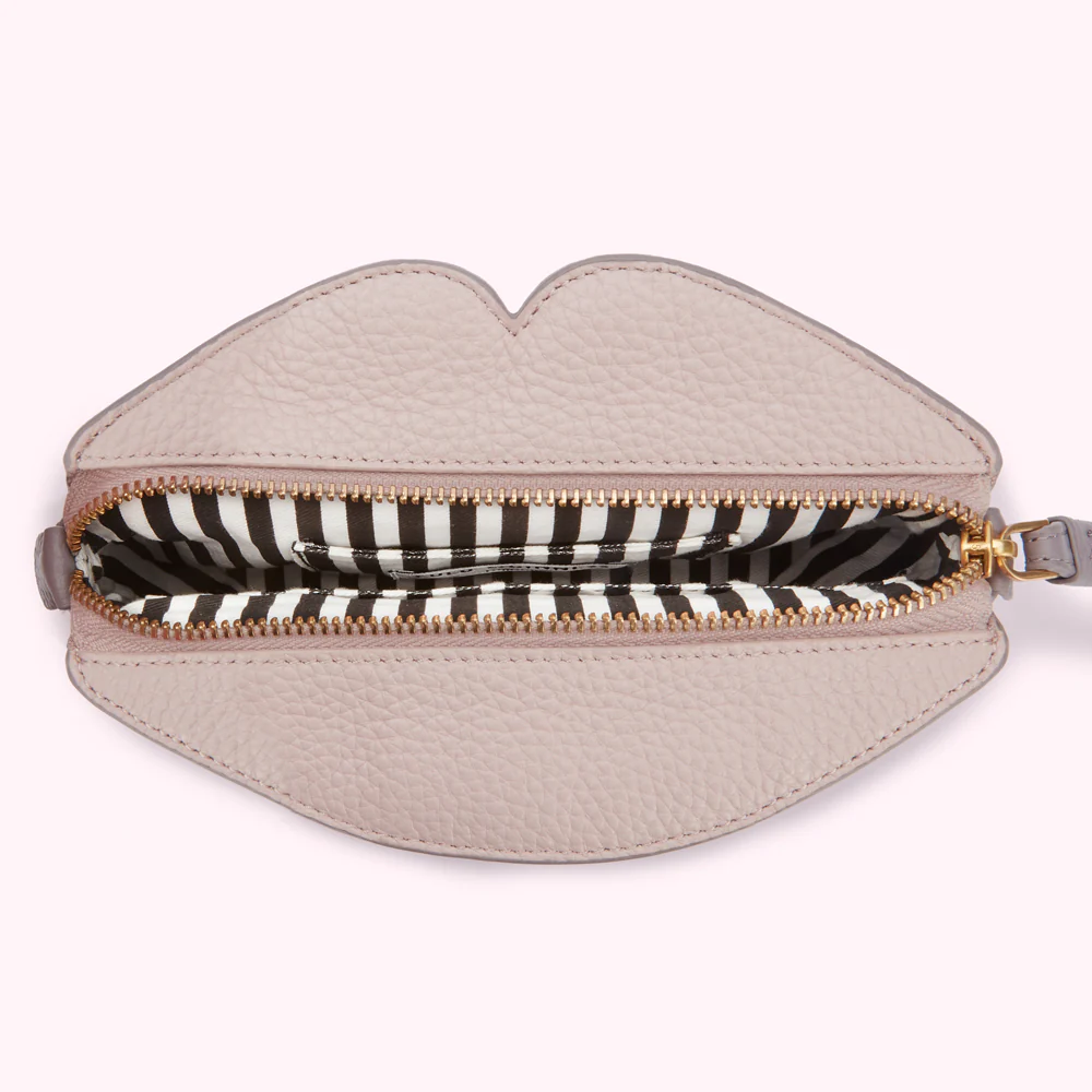 LAVENDAR GREY PEEKABOO LIP CLOVER CLUTCH BAG - Image 3