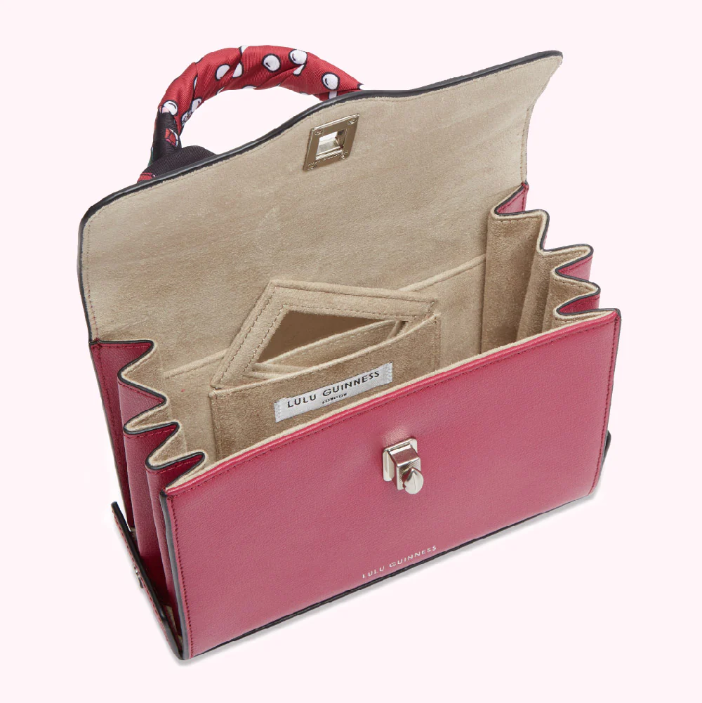 RASPBERRY MEDIUM TURNLOCK QUEENIE HANDBAG - Image 2