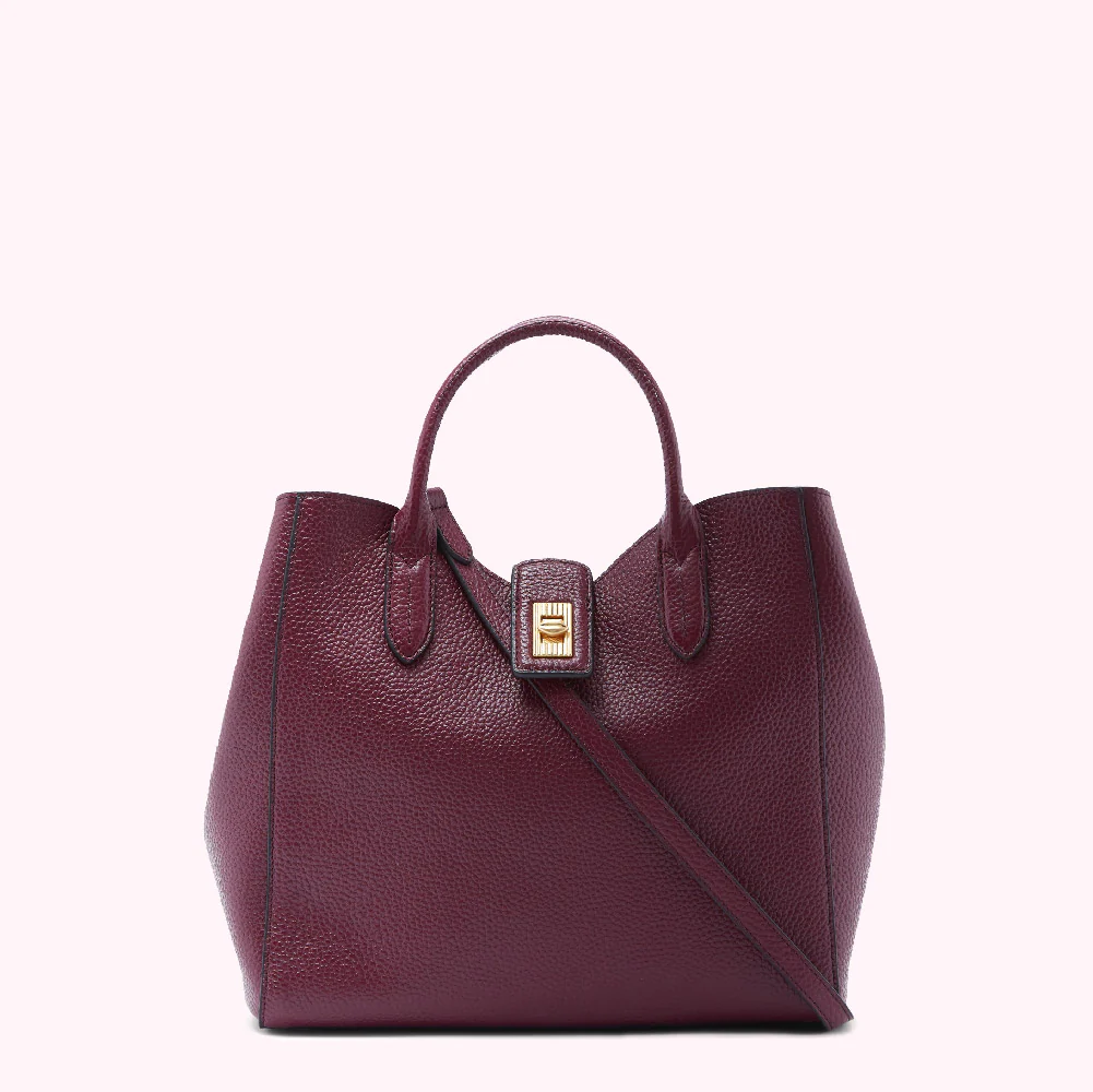 PLUM LIP TURNLOCK MORTIMER HANDBAG - Image 4