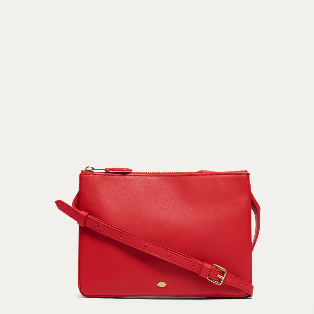 LULU RED LEATHER JOLIE CROSSBODY BAG