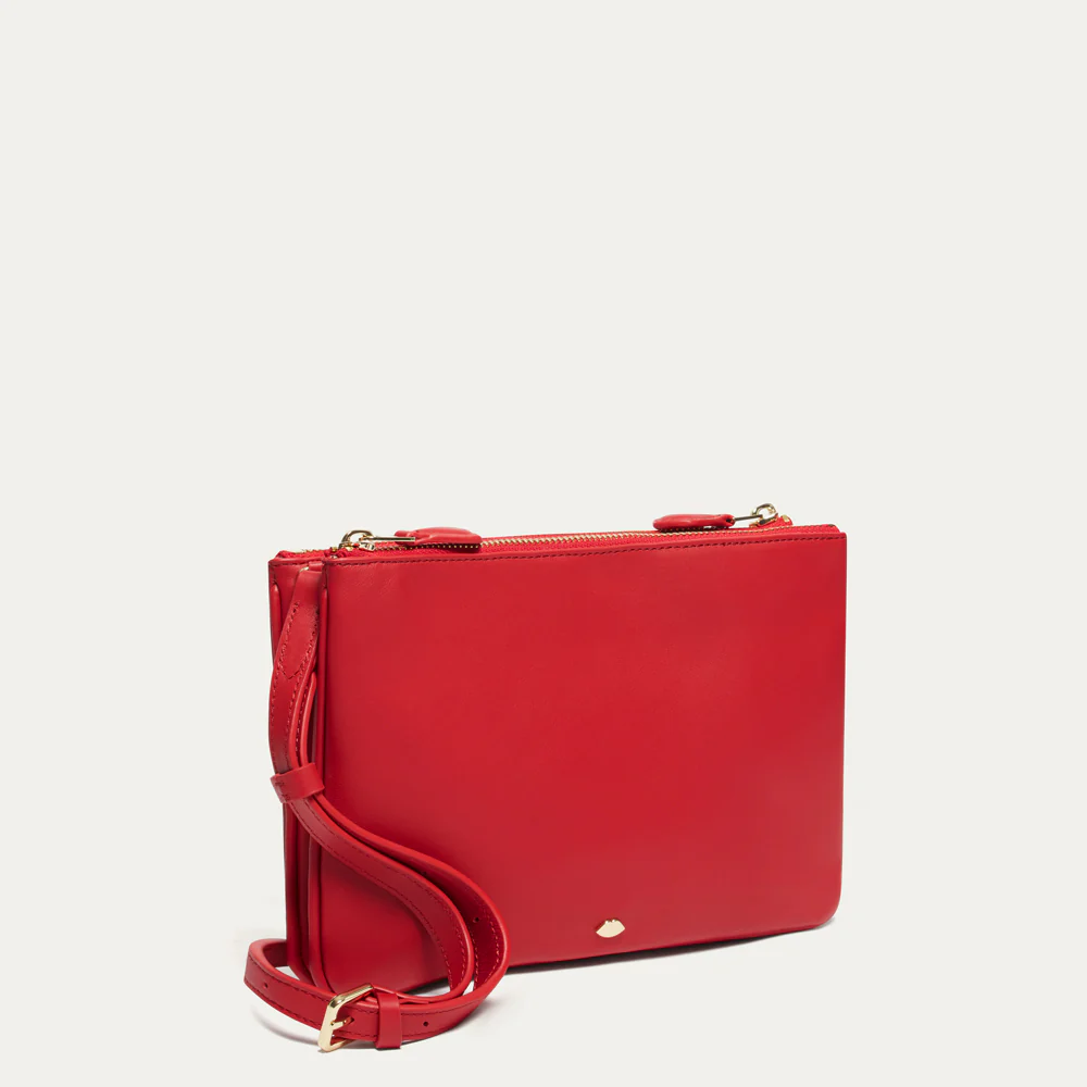 LULU RED LEATHER JOLIE CROSSBODY BAG - Image 3