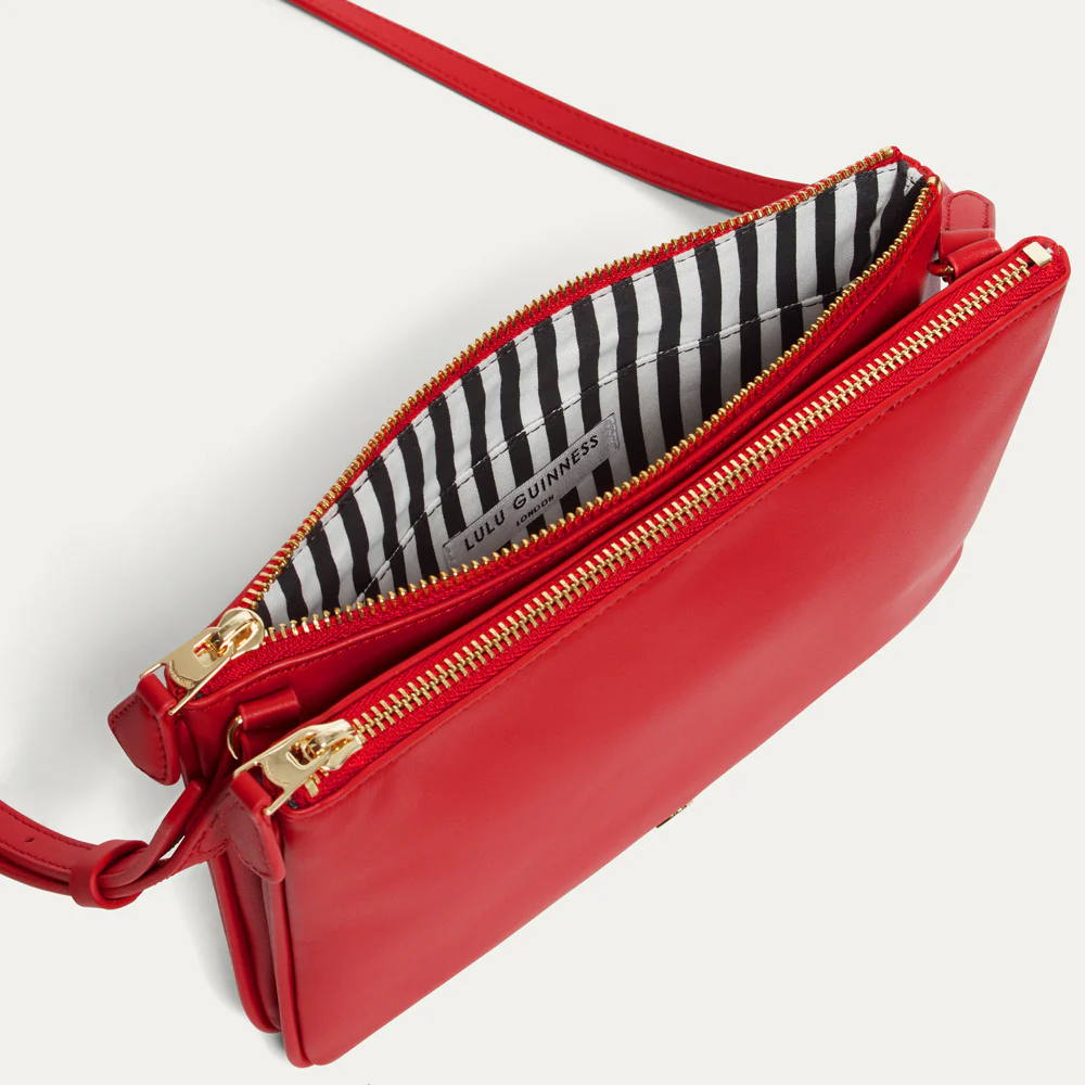 LULU RED LEATHER JOLIE CROSSBODY BAG - Image 4