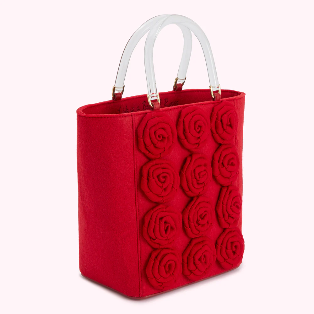 LULU RED LIFE IS A BAG OF ROSES BIBI TOTE - Image 2