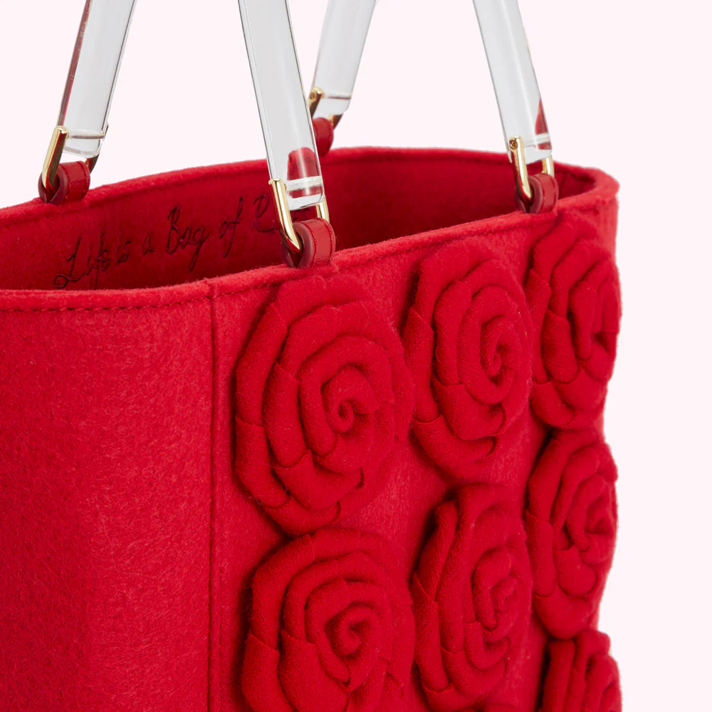 LULU RED LIFE IS A BAG OF ROSES BIBI TOTE - Image 3