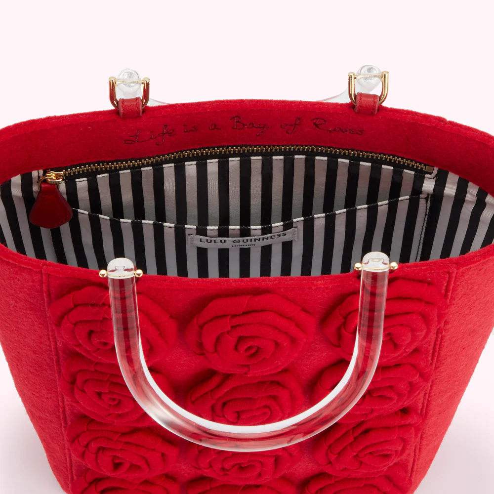 LULU RED LIFE IS A BAG OF ROSES BIBI TOTE - Image 4