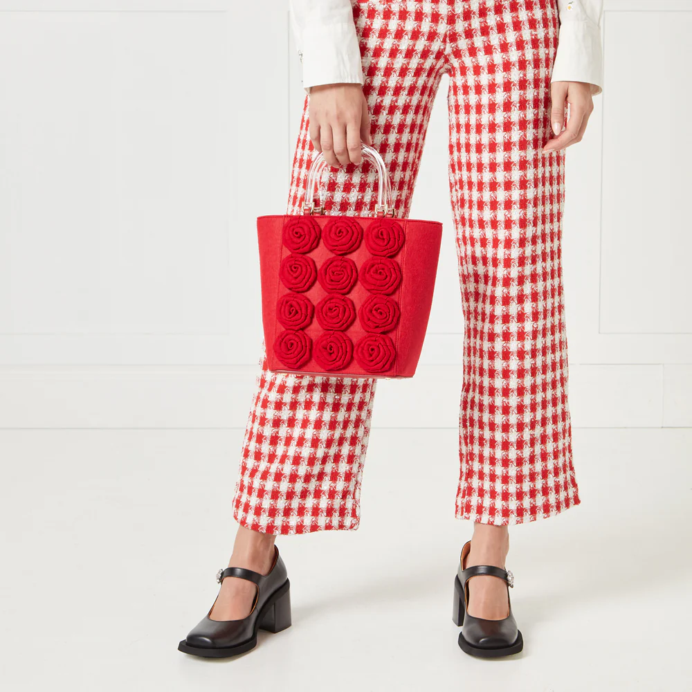 LULU RED LIFE IS A BAG OF ROSES BIBI TOTE - Image 5