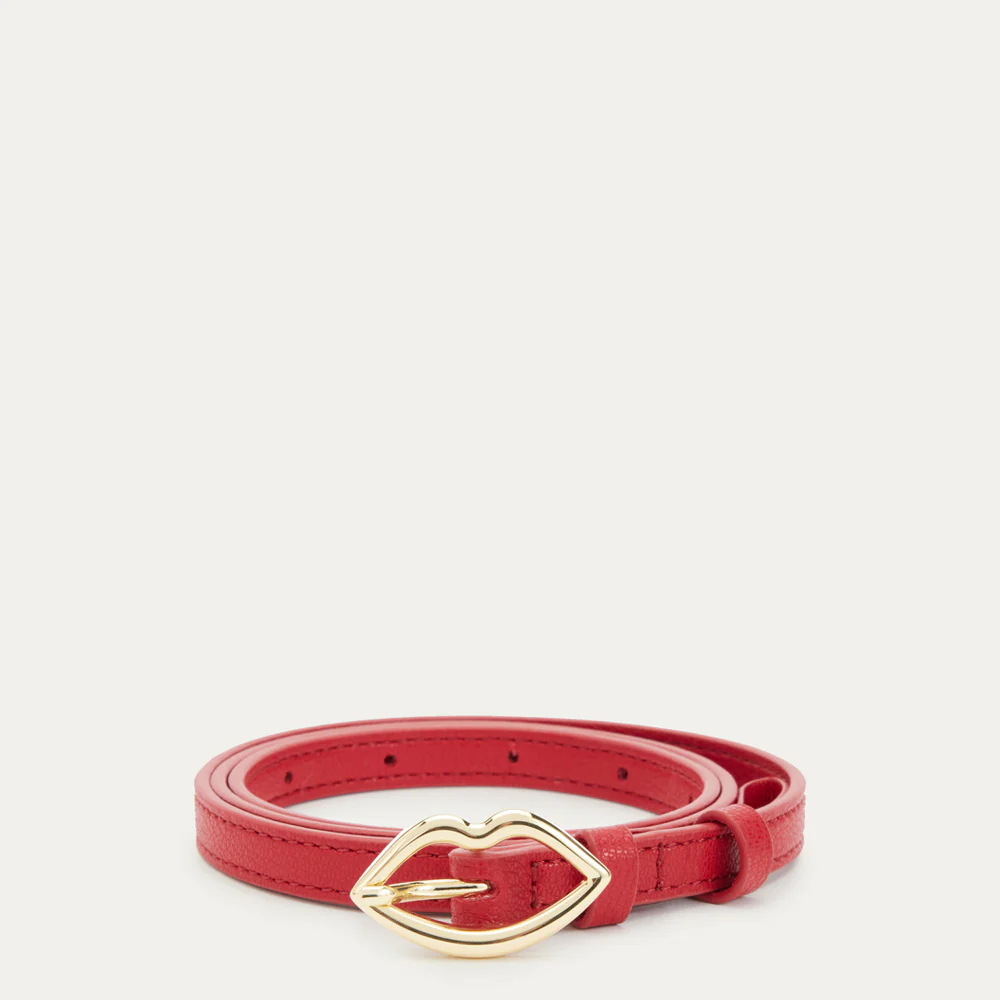 LULU RED LIP BUCKLE BELT