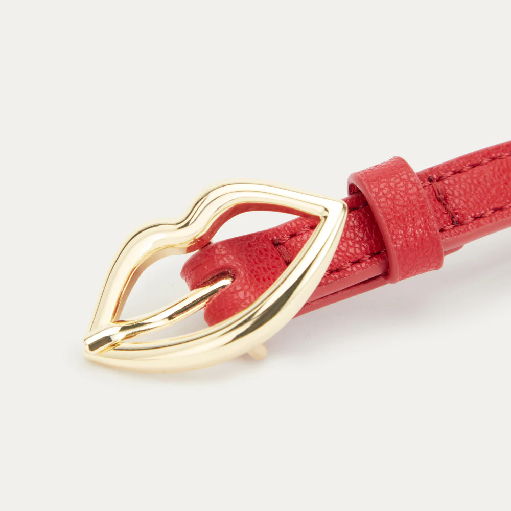 LULU RED LIP BUCKLE BELT - Image 3