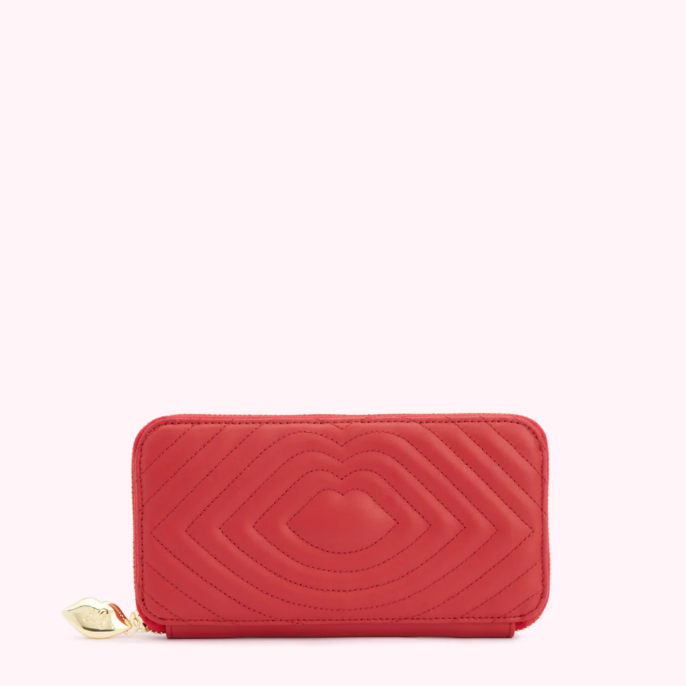 LULU RED LIP RIPPLE LEATHER TANSY WALLET