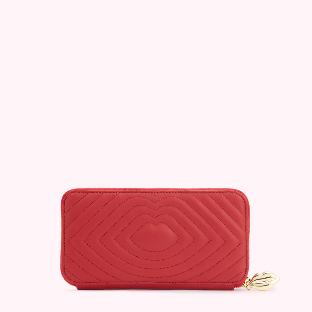 LULU RED LIP RIPPLE LEATHER TANSY WALLET - Image 2