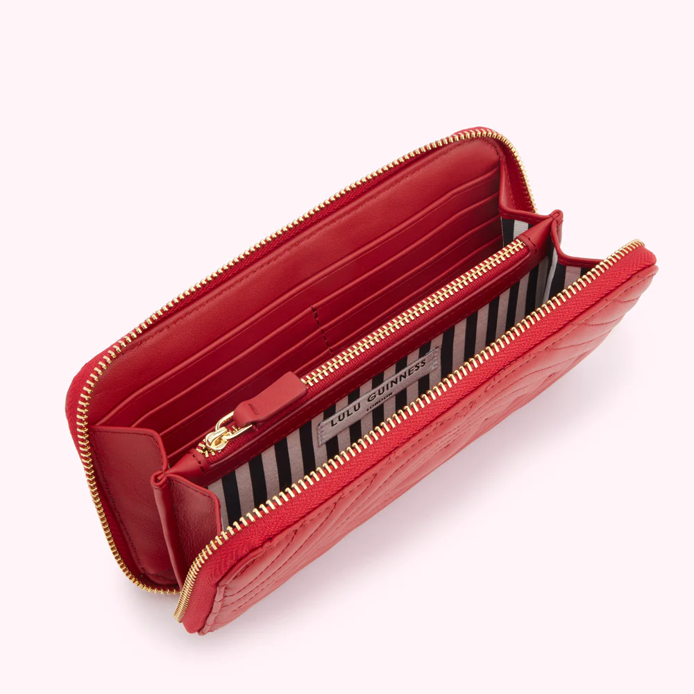 LULU RED LIP RIPPLE LEATHER TANSY WALLET - Image 4