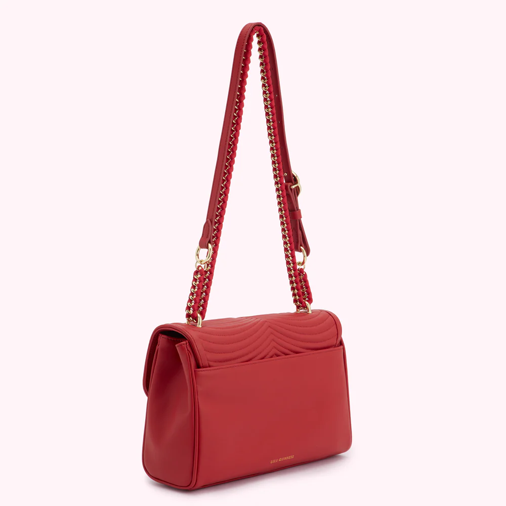 LULU RED LIP RIPPLE QUILTED LEATHER BROOKE CROSSBODY BAG - Image 2