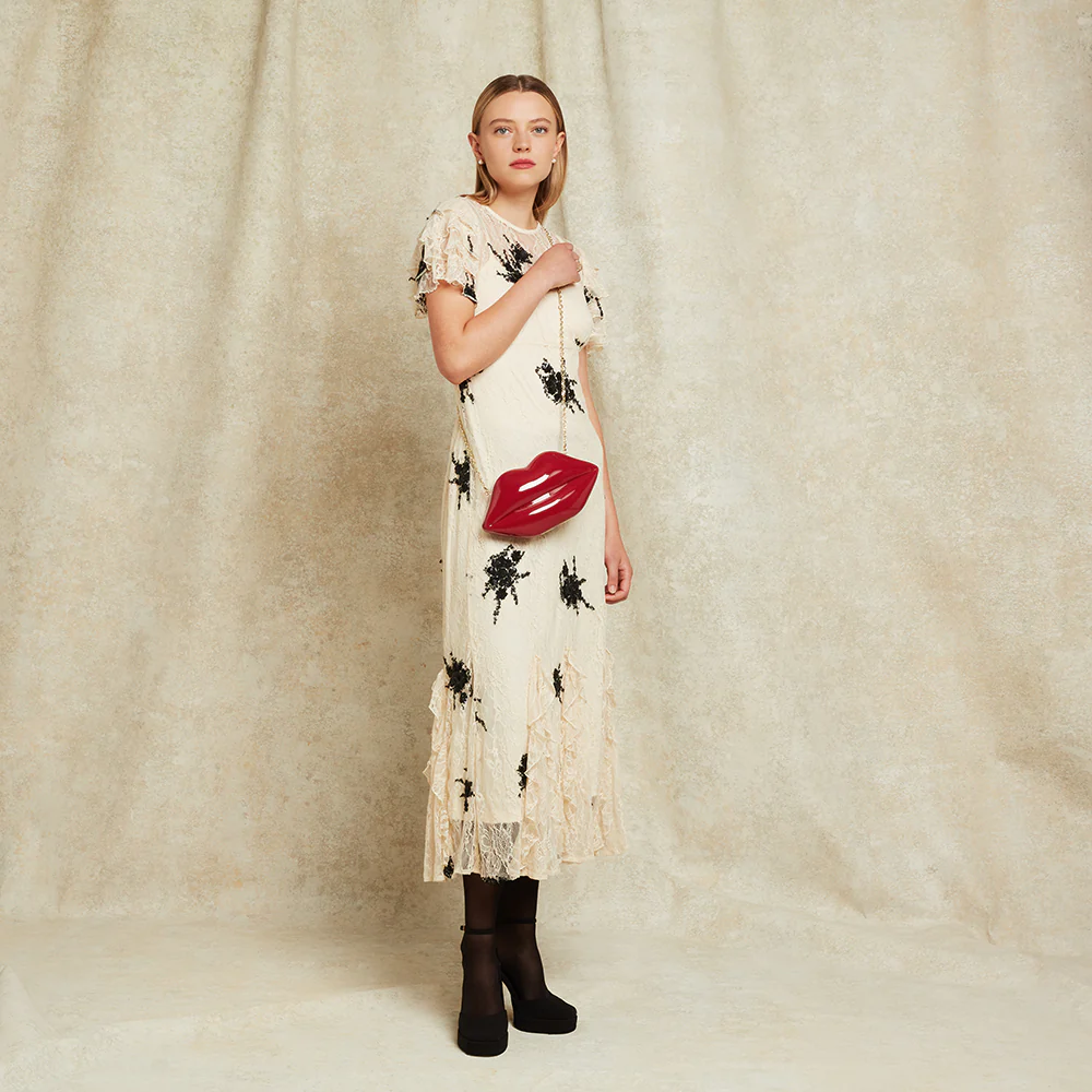 LULU RED LIPS MEDIUM CLUTCH BAG - Image 10