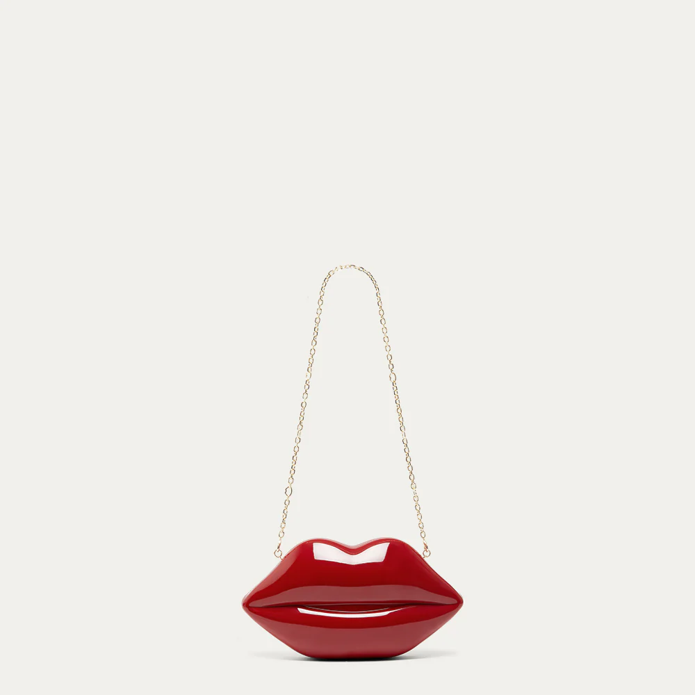 LULU RED LIPS MEDIUM CLUTCH BAG - Image 4