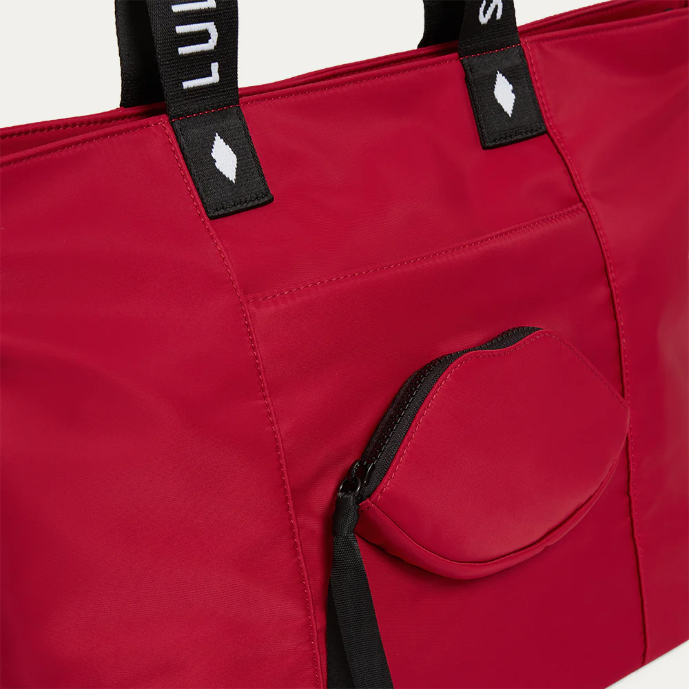 LULU RED NYLON MACY TOTE BAG - Image 5