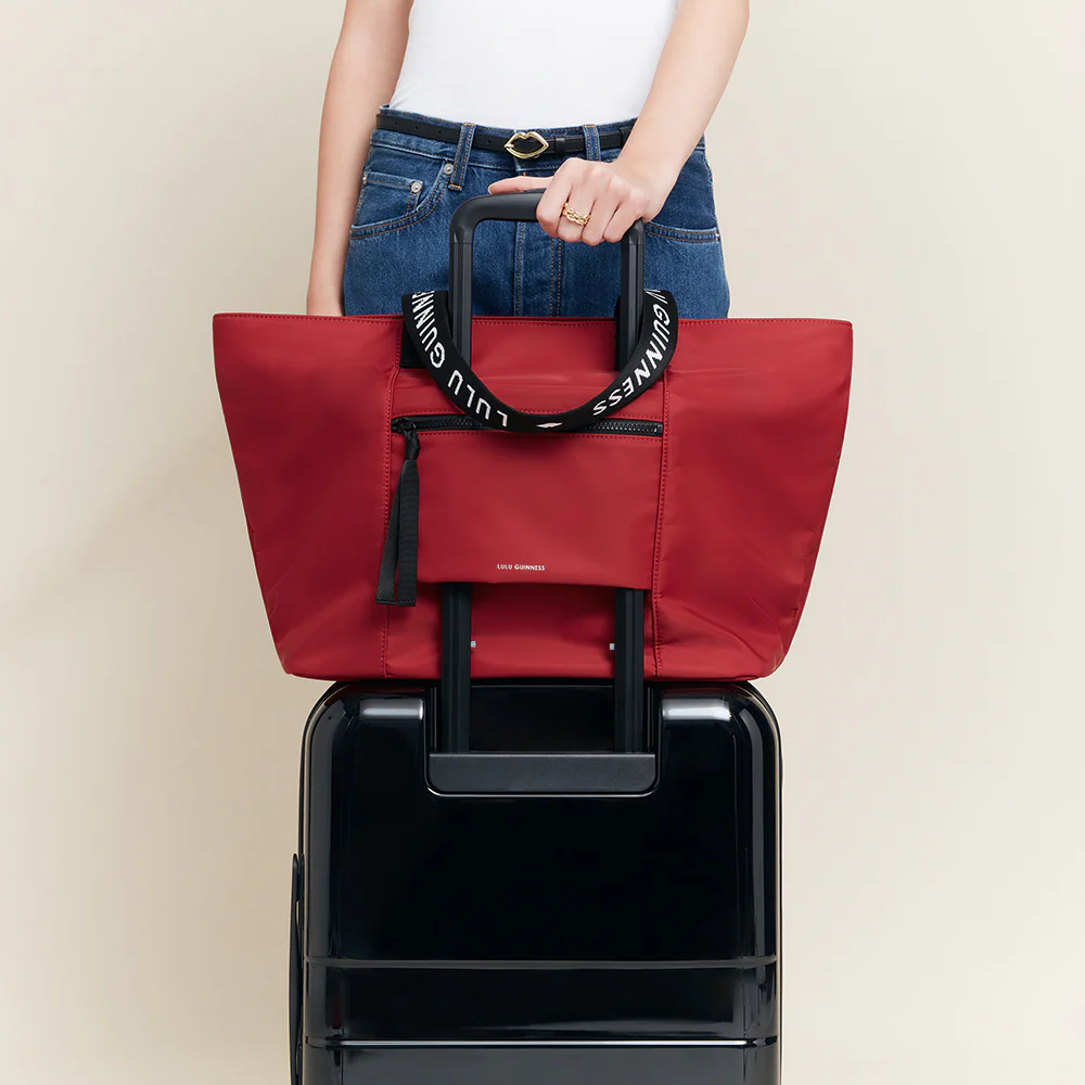 LULU RED NYLON MACY TOTE BAG - Image 6