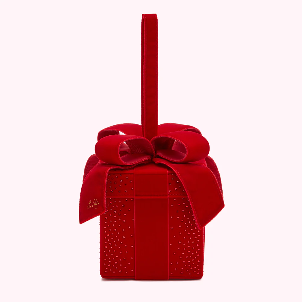 LULU RED PRESENT CLUTCH WITH SWAROVSKI® CRYSTALS