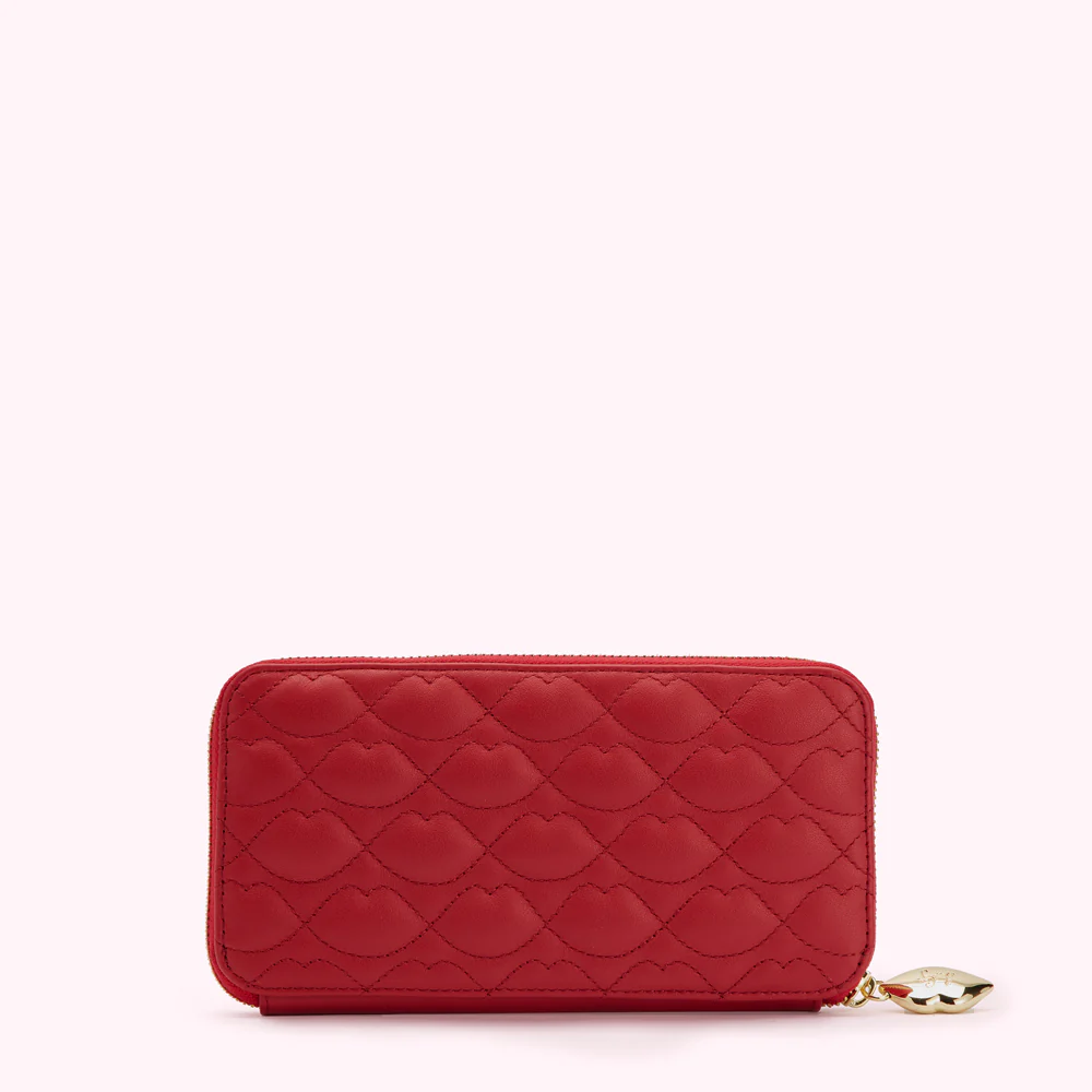 LULU RED LIP QUILTED LEATHER TANSY WALLET - Image 2