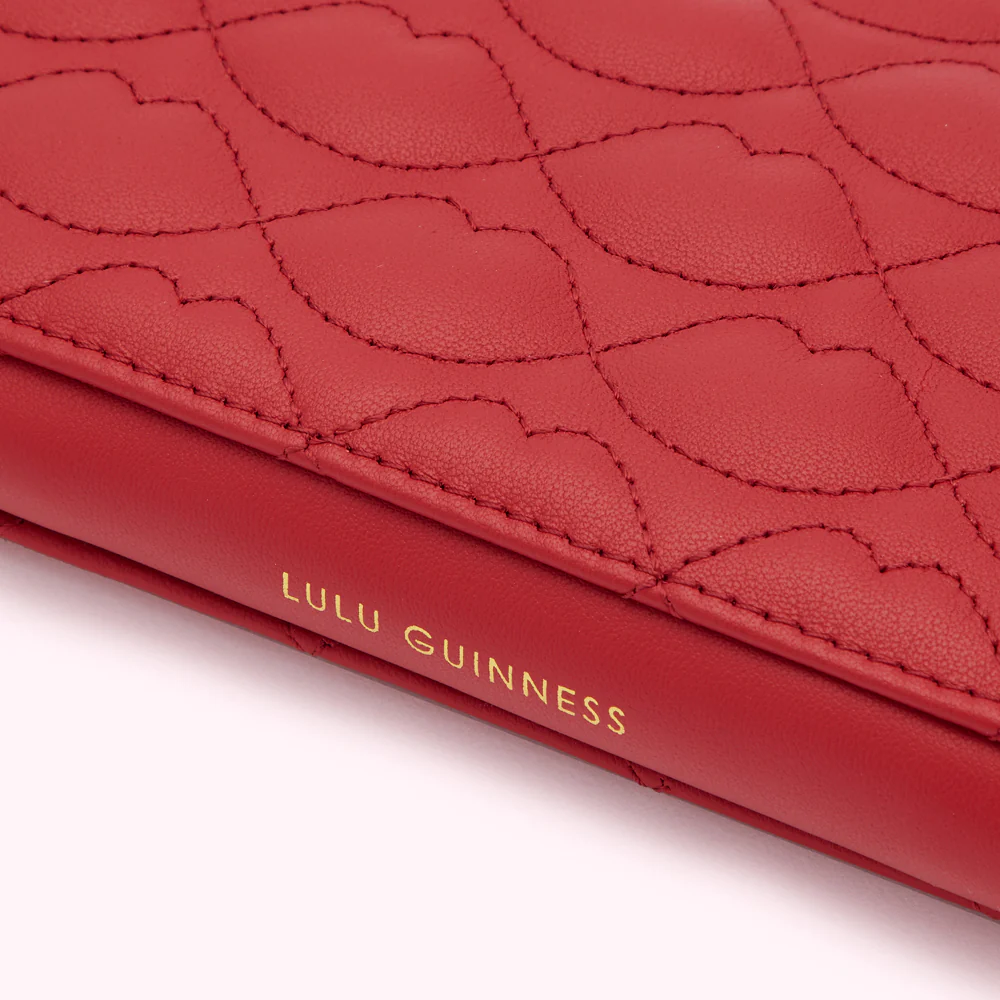 LULU RED LIP QUILTED LEATHER TANSY WALLET - Image 4