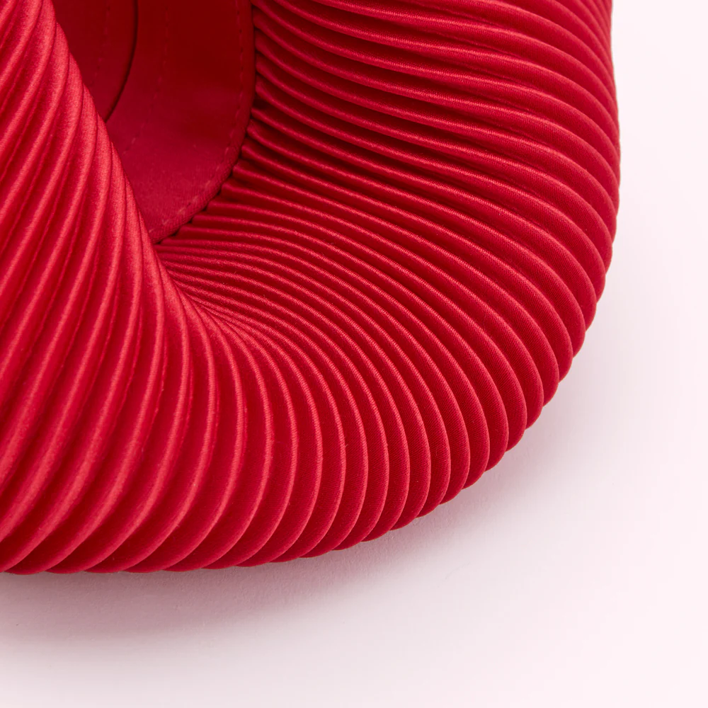 LULU RED SATIN SMALL CLEO HANDBAG - Image 6