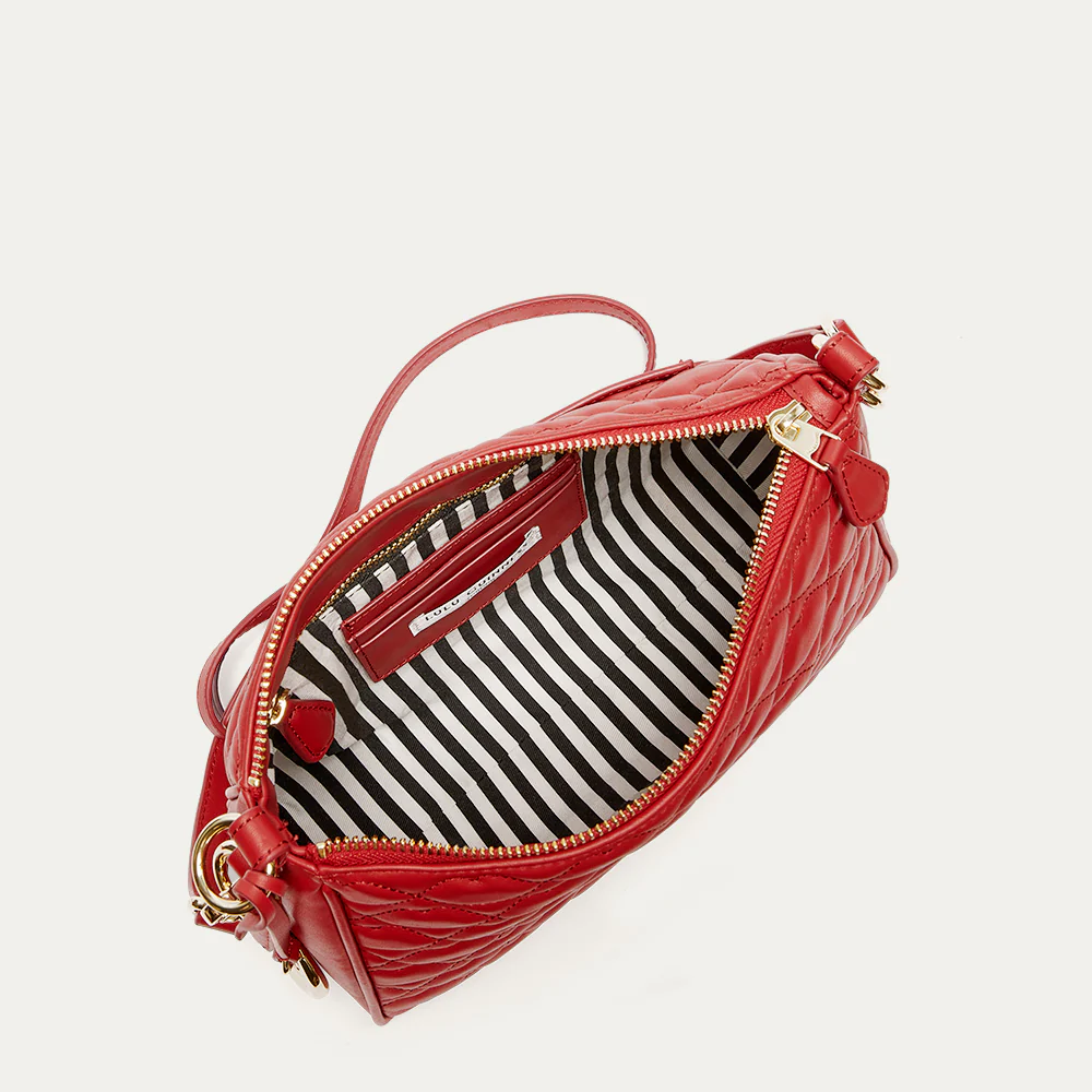 LULU RED QUILTED LIP LEATHER CALLIE CROSSBODY BAG - Image 4