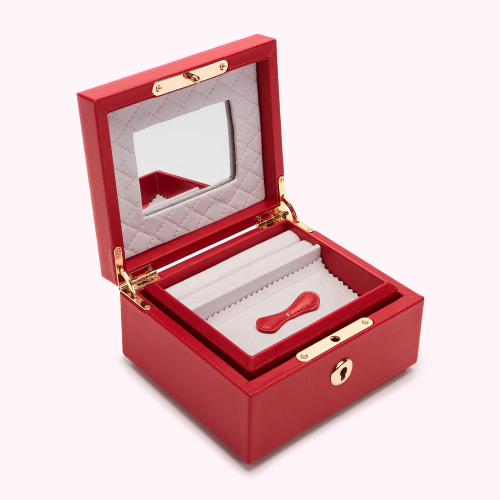 LULU RED TIERED LUXURY JEWELLERY BOX - Image 2