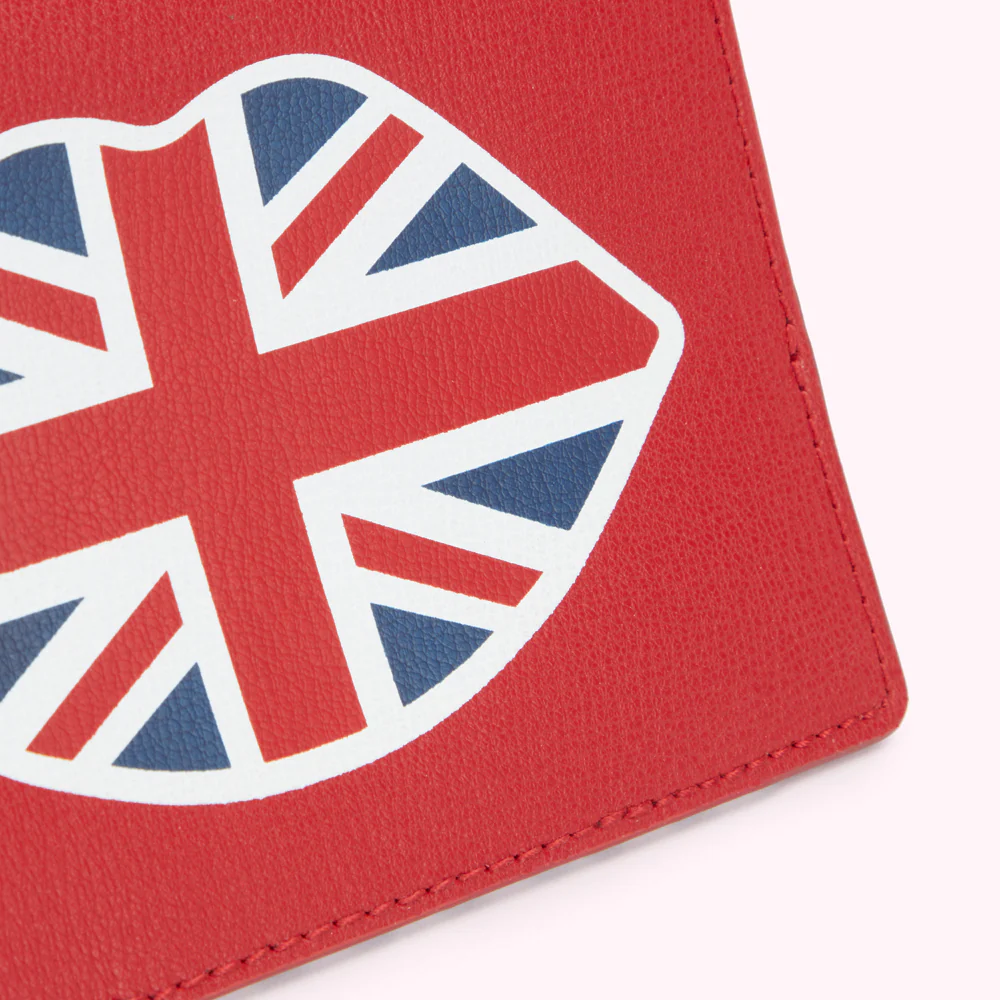 LULU RED UNION JACK LEATHER PASSPORT HOLDER - Image 3