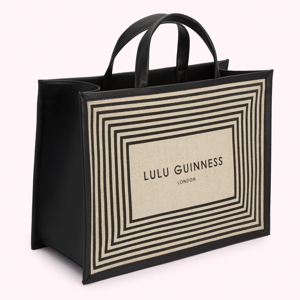 MONOCHROME STRIPE SHOPPER TOTE BAG - Image 3