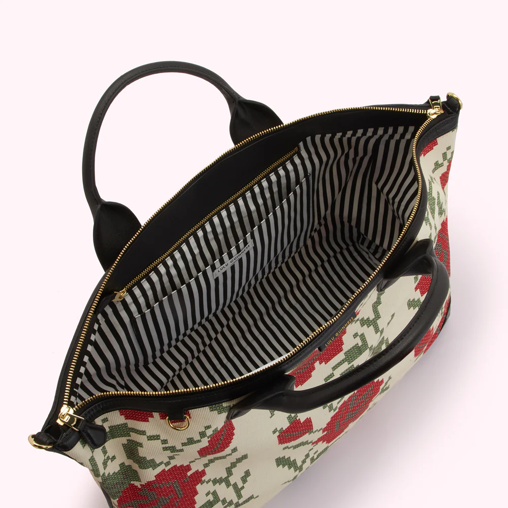 MULTI LARGE ROSE PRINT POPPINS BAG - Image 4